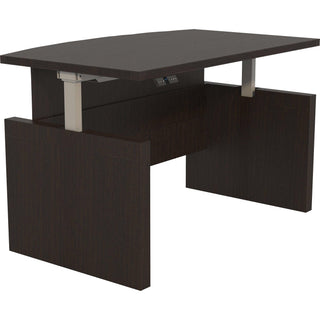 Safco Aberdeen Height-Adjustable Desk - 1.6" Work Surface, 72"49.3" Desk - Finish: Mocha, Laminate