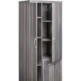Safco Aberdeen Series Personal Storage Tower - 14.9"0.7" x 64.3" Door, 18.7"9.1" Drawer, 22.6" x 22.7"62.2" Interior Cabinet - 2 x File Drawer(s) - 2 Door(s) - 6 Shelve(s) - 6 Adjustable Shelf(ves) - Material: Medium Density Fiberboard (MDF), Laminat