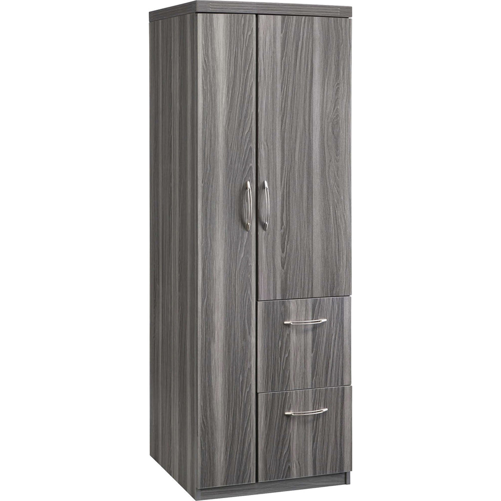 Safco Aberdeen Series Personal Storage Tower - 14.9"0.7" x 64.3" Door, 18.7"9.1" Drawer, 22.6" x 22.7"62.2" Interior Cabinet - 2 x File Drawer(s) - 2 Door(s) - 6 Shelve(s) - 6 Adjustable Shelf(ves) - Material: Medium Density Fiberboard (MDF), Laminat