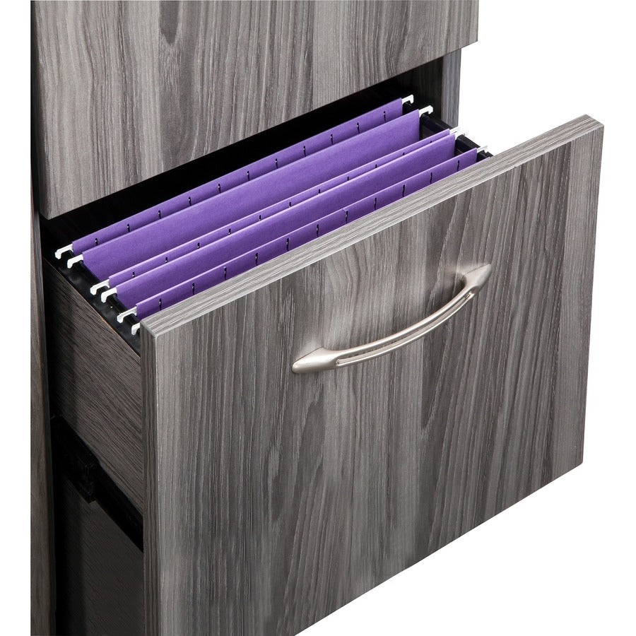 Safco Aberdeen Series Personal Storage Tower - 14.9"0.7" x 64.3" Door, 18.7"9.1" Drawer, 22.6" x 22.7"62.2" Interior Cabinet - 2 x File Drawer(s) - 2 Door(s) - 6 Shelve(s) - 6 Adjustable Shelf(ves) - Material: Medium Density Fiberboard (MDF), Laminat