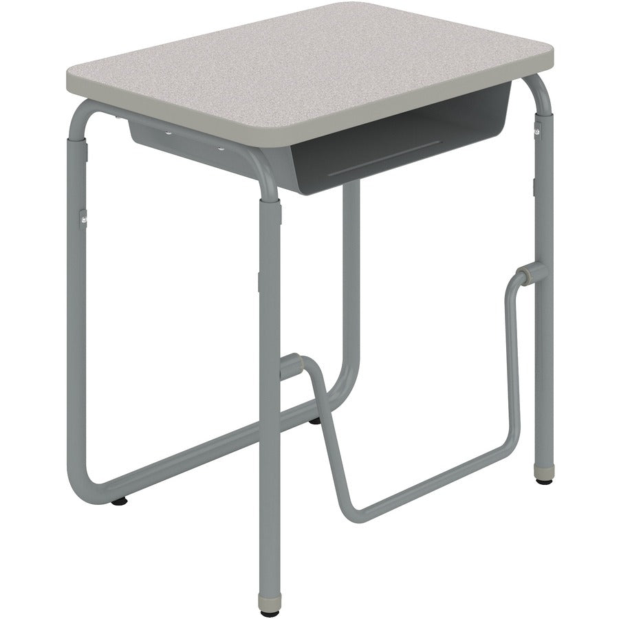 AlphaBetter 2.0 Height-Adjust Student Desk w/Pendulum Bar, 27.75 x 19.75 x 29 to 43, Pebble Gray, Ships in 1-3 Business Days