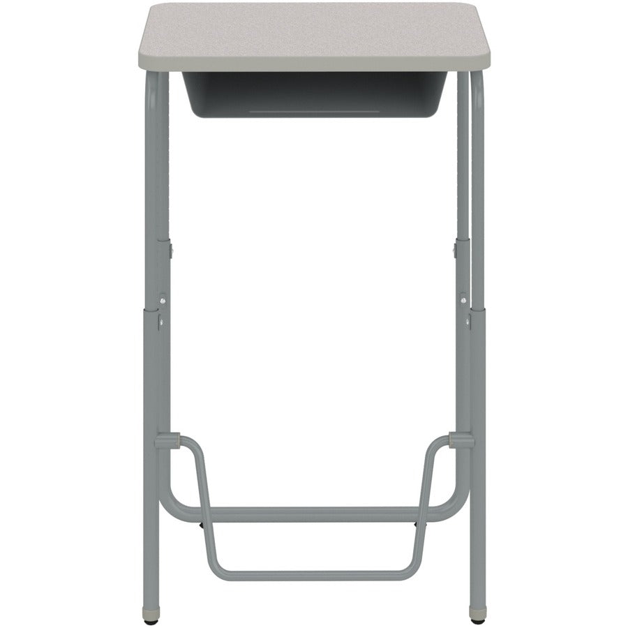 AlphaBetter 2.0 Height-Adjust Student Desk w/Pendulum Bar, 27.75 x 19.75 x 29 to 43, Pebble Gray, Ships in 1-3 Business Days
