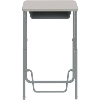 AlphaBetter 2.0 Height-Adjust Student Desk w/Pendulum Bar, 27.75 x 19.75 x 29 to 43, Pebble Gray, Ships in 1-3 Business Days