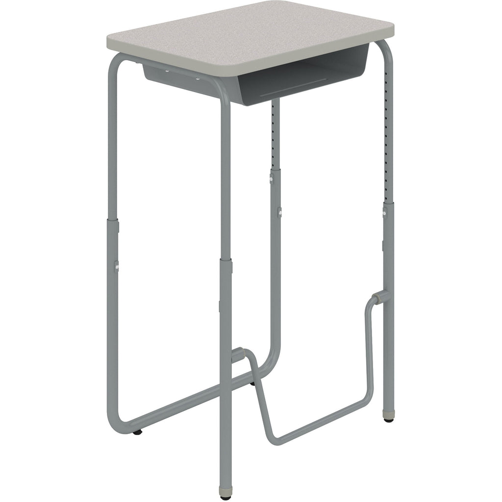 AlphaBetter 2.0 Height-Adjust Student Desk w/Pendulum Bar, 27.75 x 19.75 x 29 to 43, Pebble Gray, Ships in 1-3 Business Days