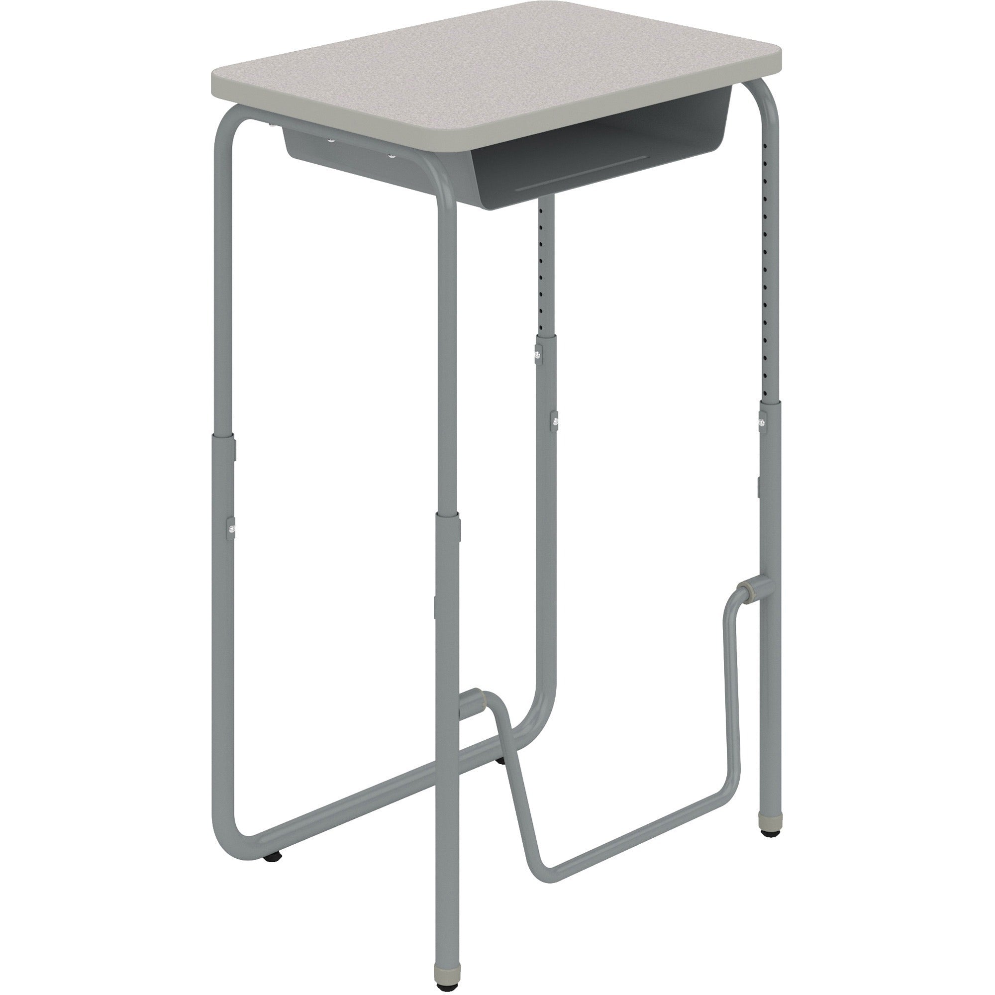 AlphaBetter 2.0 Height-Adjust Student Desk w/Pendulum Bar, 27.75 x 19.75 x 29 to 43, Pebble Gray, Ships in 1-3 Business Days