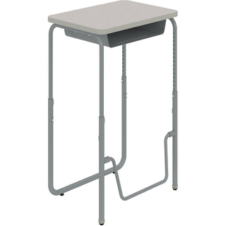 AlphaBetter 2.0 Height-Adjust Student Desk w/Pendulum Bar, 27.75 x 19.75 x 29 to 43, Pebble Gray, Ships in 1-3 Business Days