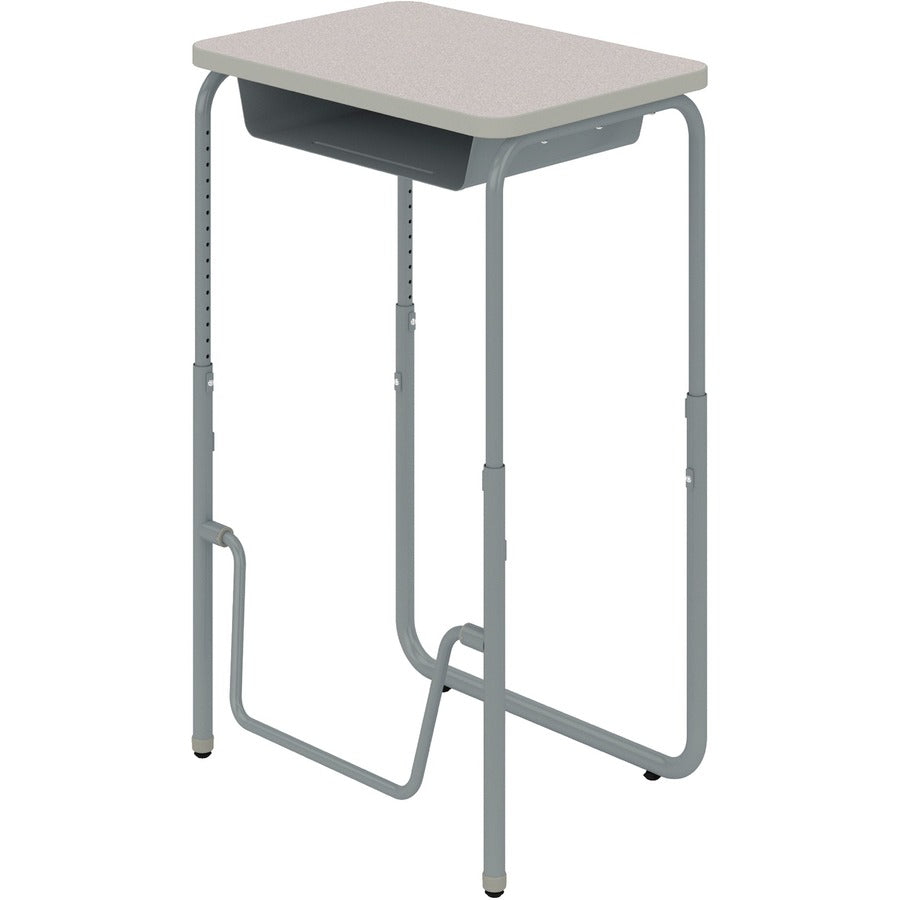 AlphaBetter 2.0 Height-Adjust Student Desk w/Pendulum Bar, 27.75 x 19.75 x 29 to 43, Pebble Gray, Ships in 1-3 Business Days