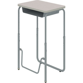 AlphaBetter 2.0 Height-Adjust Student Desk w/Pendulum Bar, 27.75 x 19.75 x 29 to 43, Pebble Gray, Ships in 1-3 Business Days