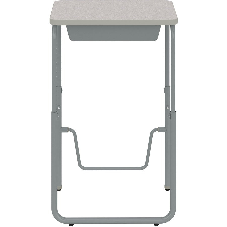 AlphaBetter 2.0 Height-Adjust Student Desk w/Pendulum Bar, 27.75 x 19.75 x 29 to 43, Pebble Gray, Ships in 1-3 Business Days