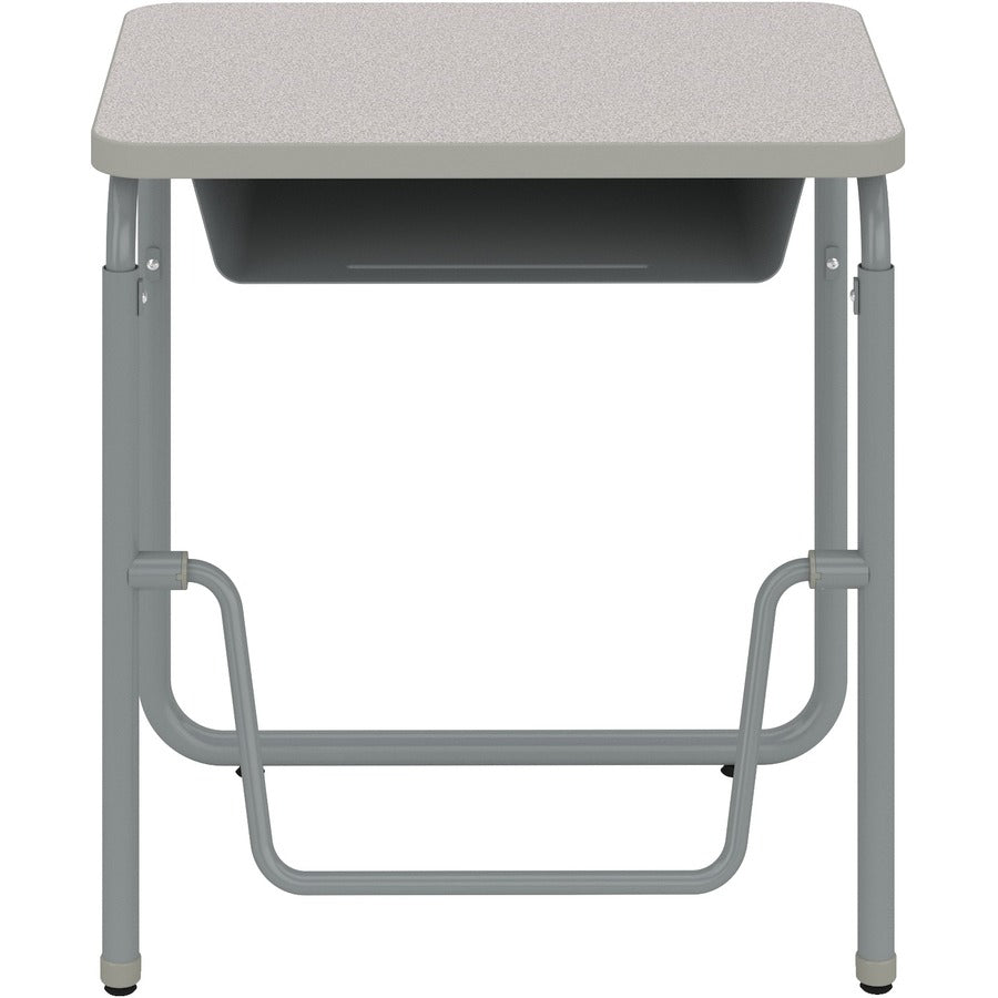 AlphaBetter 2.0 Height-Adjust Student Desk w/Pendulum Bar, 27.75 x 19.75 x 29 to 43, Pebble Gray, Ships in 1-3 Business Days