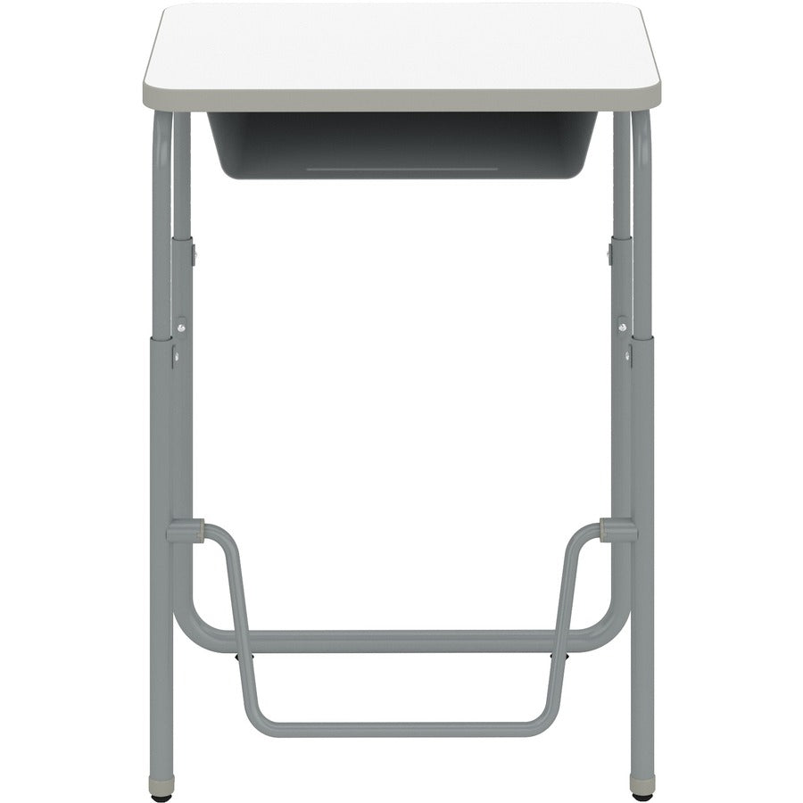 AlphaBetter 2.0 Height-Adjust Student Desk with Pendulum Bar, 27.75 x 19.75 x 29 to 43, Dry Erase, Ships in 1-3 Business Days