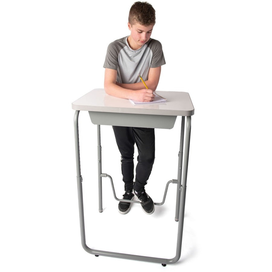 AlphaBetter 2.0 Height-Adjust Student Desk with Pendulum Bar, 27.75 x 19.75 x 29 to 43, Dry Erase, Ships in 1-3 Business Days