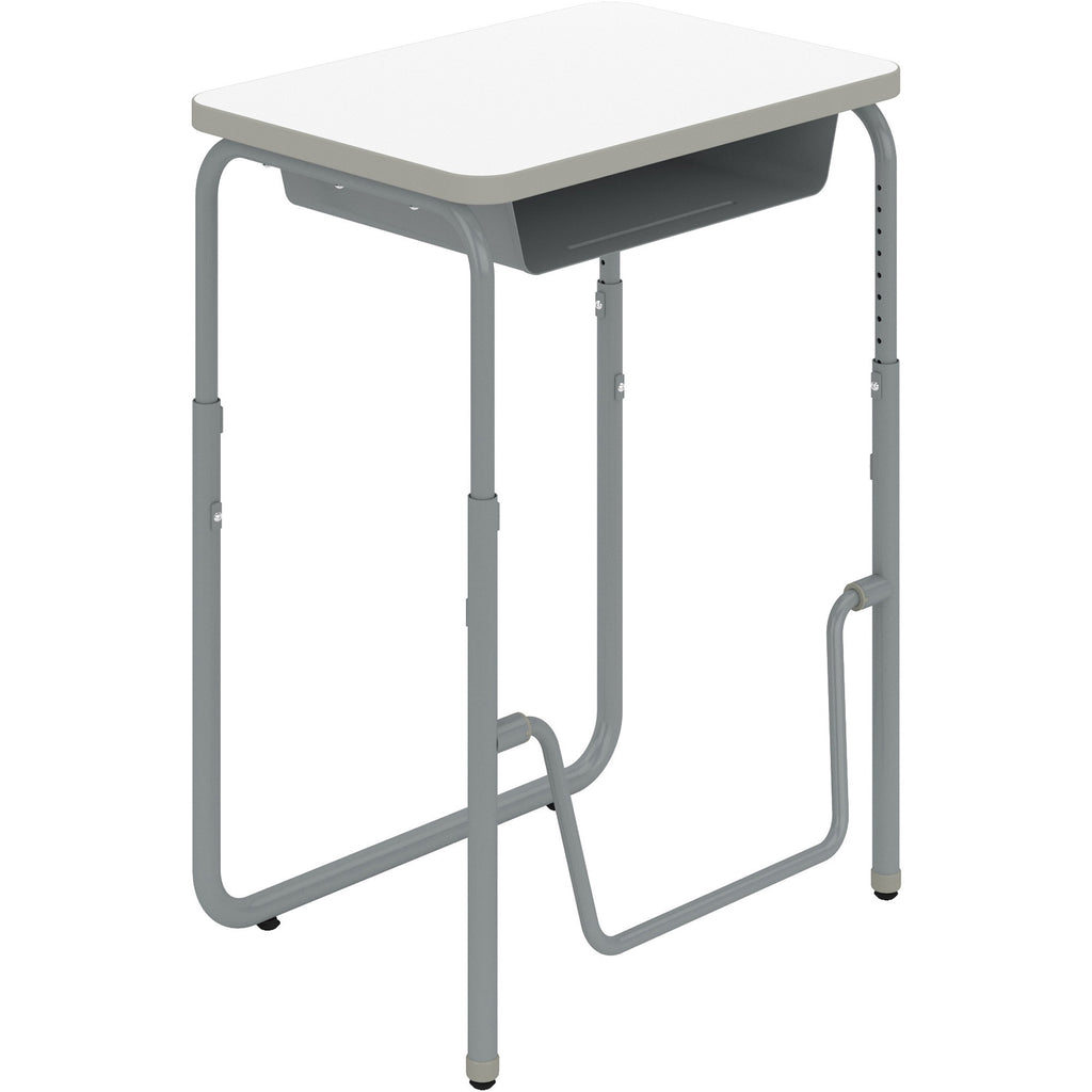 AlphaBetter 2.0 Height-Adjust Student Desk with Pendulum Bar, 27.75 x 19.75 x 29 to 43, Dry Erase, Ships in 1-3 Business Days
