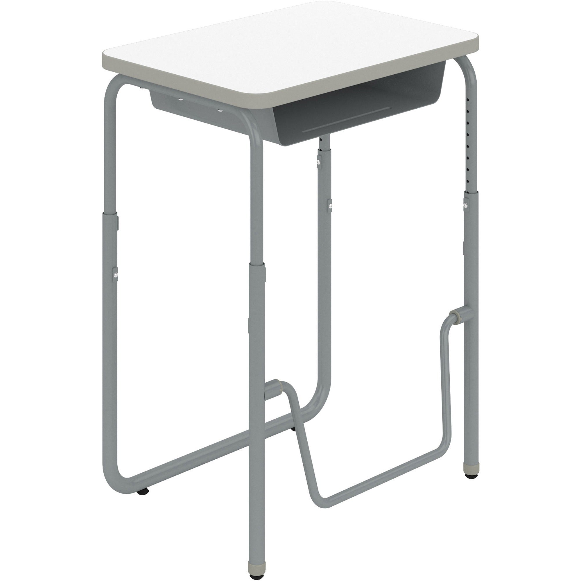 AlphaBetter 2.0 Height-Adjust Student Desk with Pendulum Bar, 27.75 x 19.75 x 29 to 43, Dry Erase, Ships in 1-3 Business Days