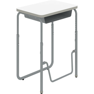 AlphaBetter 2.0 Height-Adjust Student Desk with Pendulum Bar, 27.75 x 19.75 x 29 to 43, Dry Erase, Ships in 1-3 Business Days