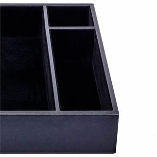 Dacasso Leatherette Conference Room Organizer - 8 x Writing Pad - 3 Compartment(s)Desktop - Black - Leatherette, Velveteen - 1 Each