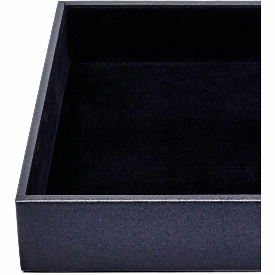 Dacasso Leatherette Conference Room Organizer - 8 x Writing Pad - 3 Compartment(s)Desktop - Black - Leatherette, Velveteen - 1 Each