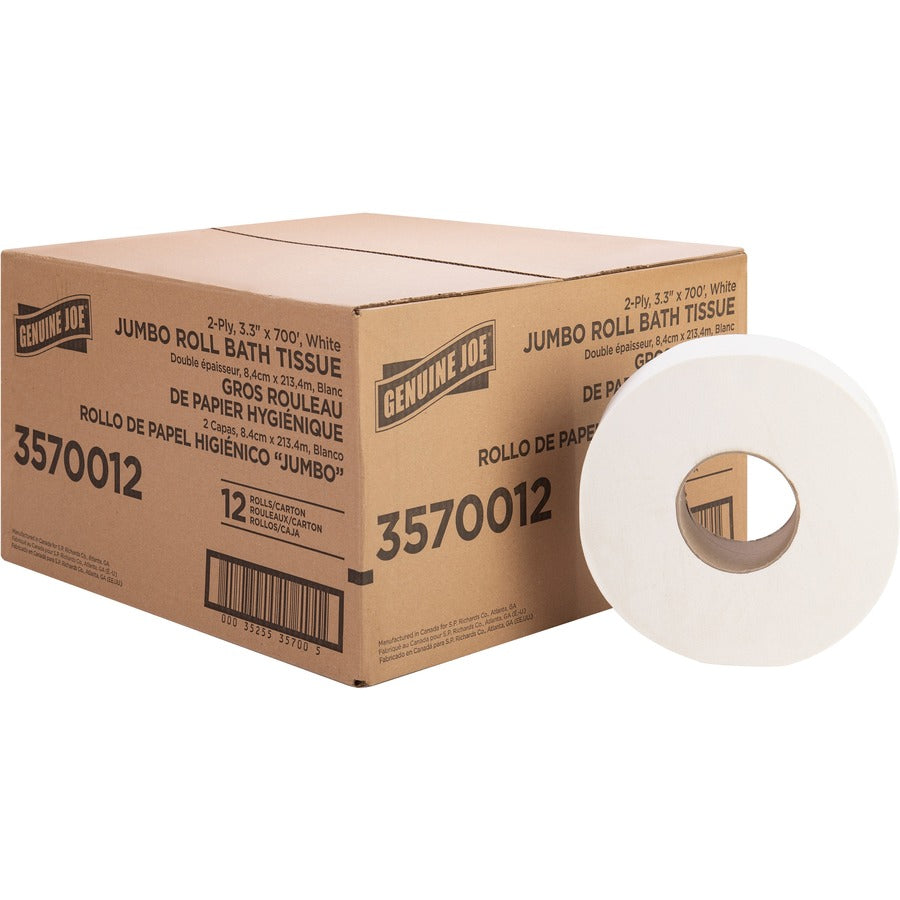 genuine-joe-jumbo-jr-dispenser-bath-tissue-roll-2-ply-330-x-700-ft-888-roll-diameter-white-fiber-sewer-safe-septic-safe-for-bathroom-12-carton_gjo3570012 - 7