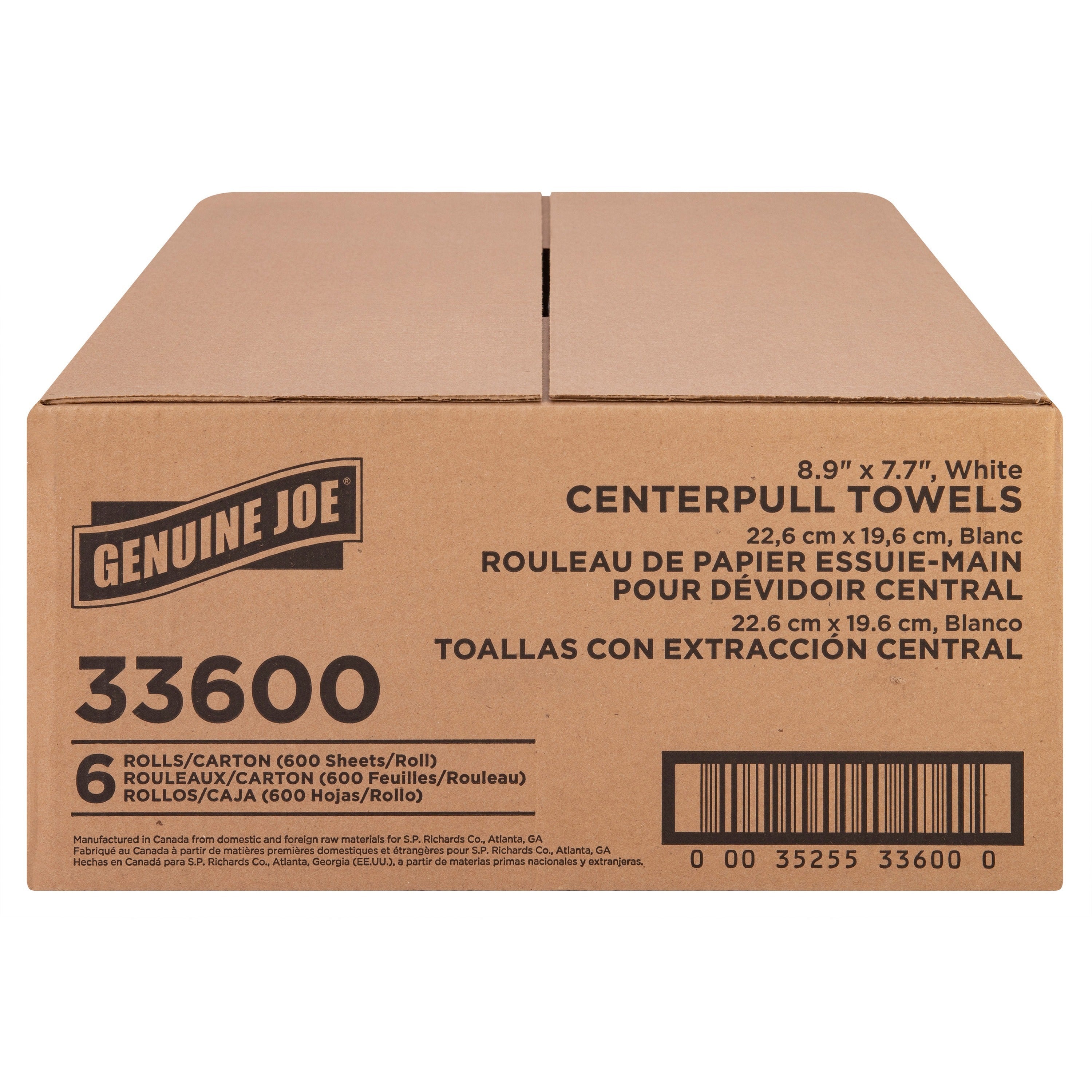 genuine-joe-centerpull-towel-rolls-600-sheets-roll-white-virgin-fiber-center-pull-soft-absorbent-for-washroom-6-carton_gjo33600 - 3