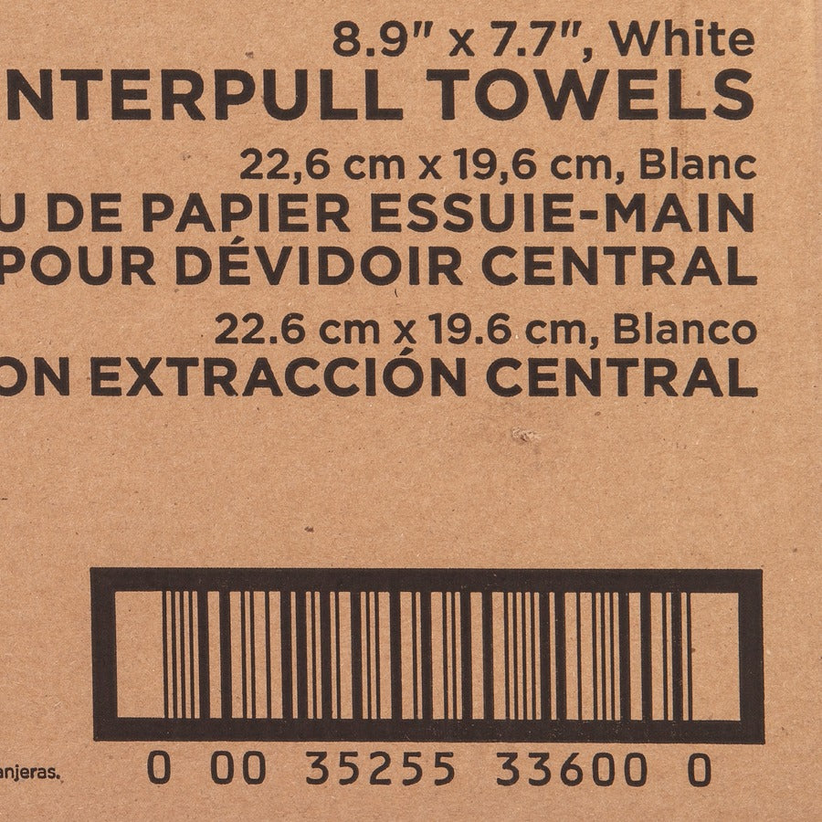Genuine Joe Centerpull Towel Rolls - 600 Sheets/Roll - White - Virgin Fiber - Center Pull, Soft, Absorbent - For Washroom - 6 / Carton