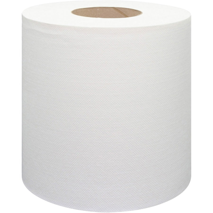 genuine-joe-centerpull-towel-rolls-600-sheets-roll-white-virgin-fiber-center-pull-soft-absorbent-for-washroom-6-carton_gjo33600 - 6