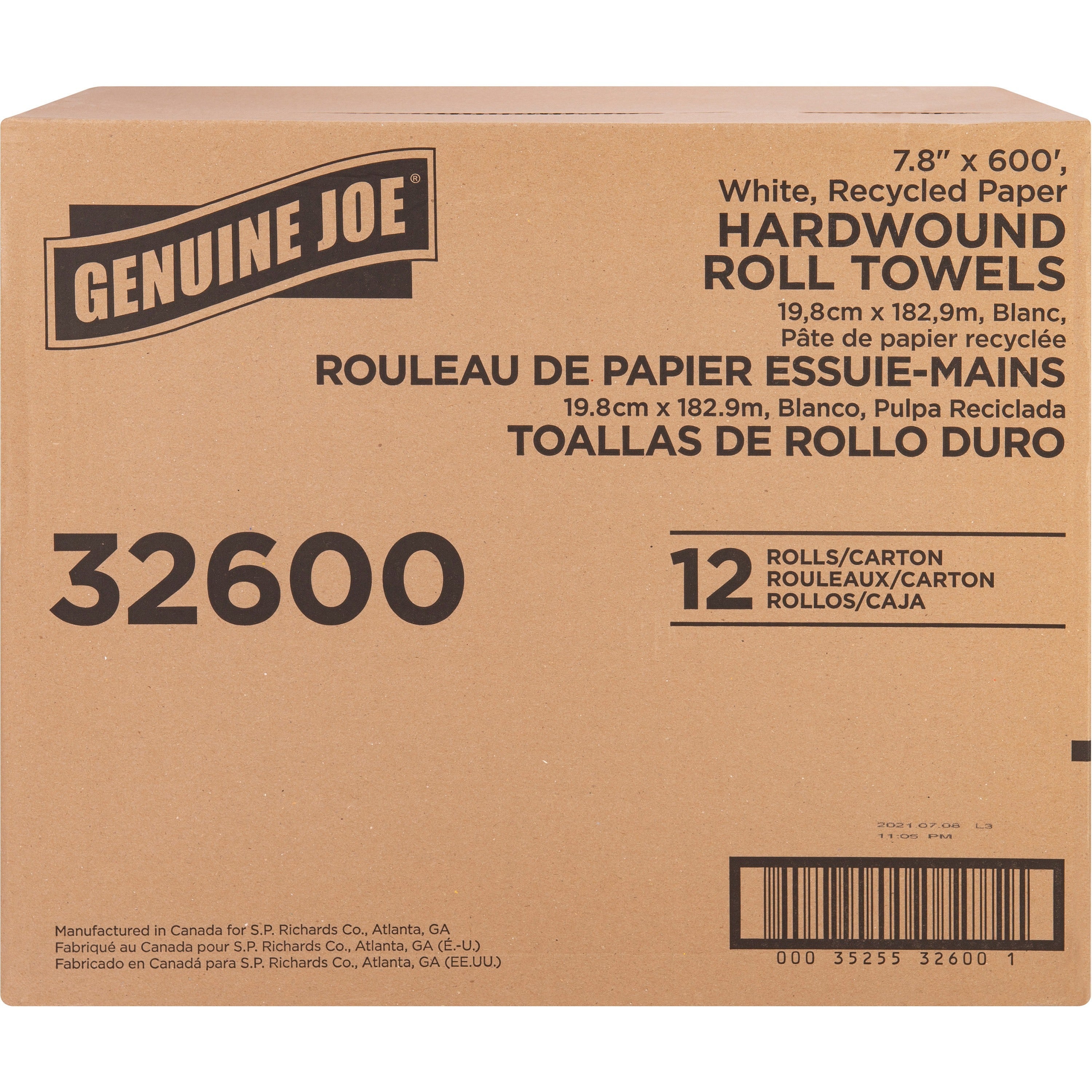genuine-joe-hardwound-roll-paper-towels-780-x-600-ft-2-core-white-paper-absorbent-for-restroom-12-carton_gjo32600 - 2