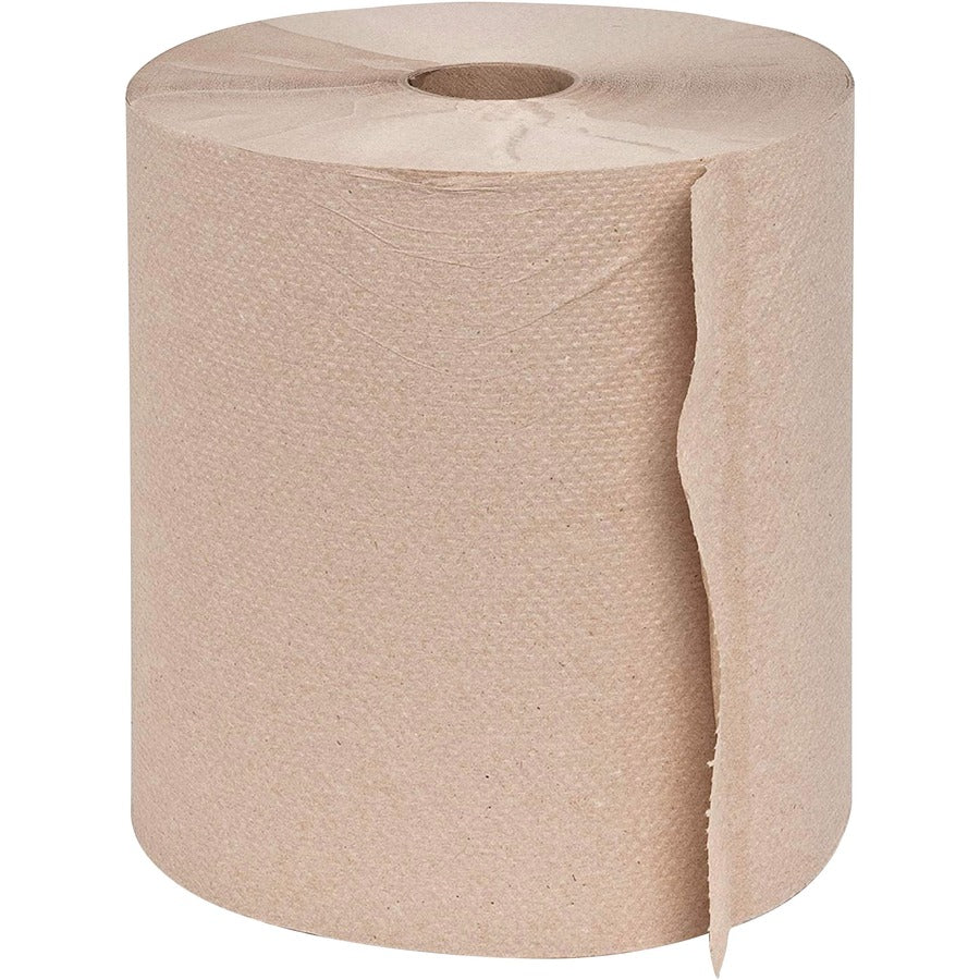 genuine-joe-embossed-hardwound-roll-towels-788-x-600-ft-2-core-brown-absorbent-for-restroom-12-carton_gjo32500 - 5