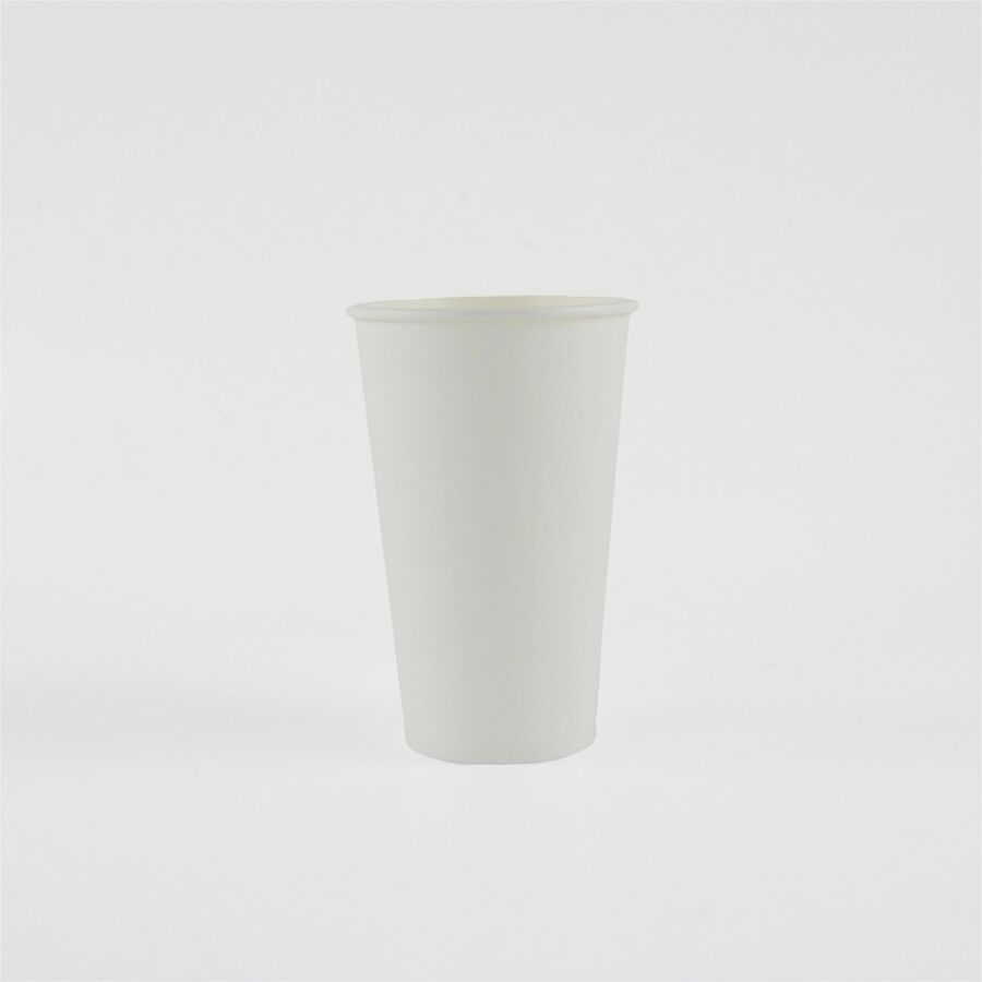 Genuine Joe 16 oz Disposable Hot Cups - 50 / Pack - 50 / Pack - White - Polyurethane - Coffee, Hot Drink, Picnic, Company, Tea, Hot Chocolate, Beverage