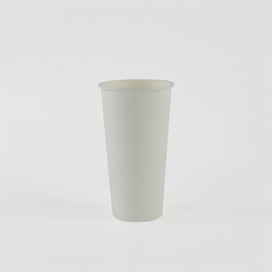 Genuine Joe 20 oz Disposable Hot Cups - 50 / Pack - 50 / Pack - White - Polyurethane - Coffee, Hot Drink, Picnic, Company, Tea, Hot Chocolate, Beverage