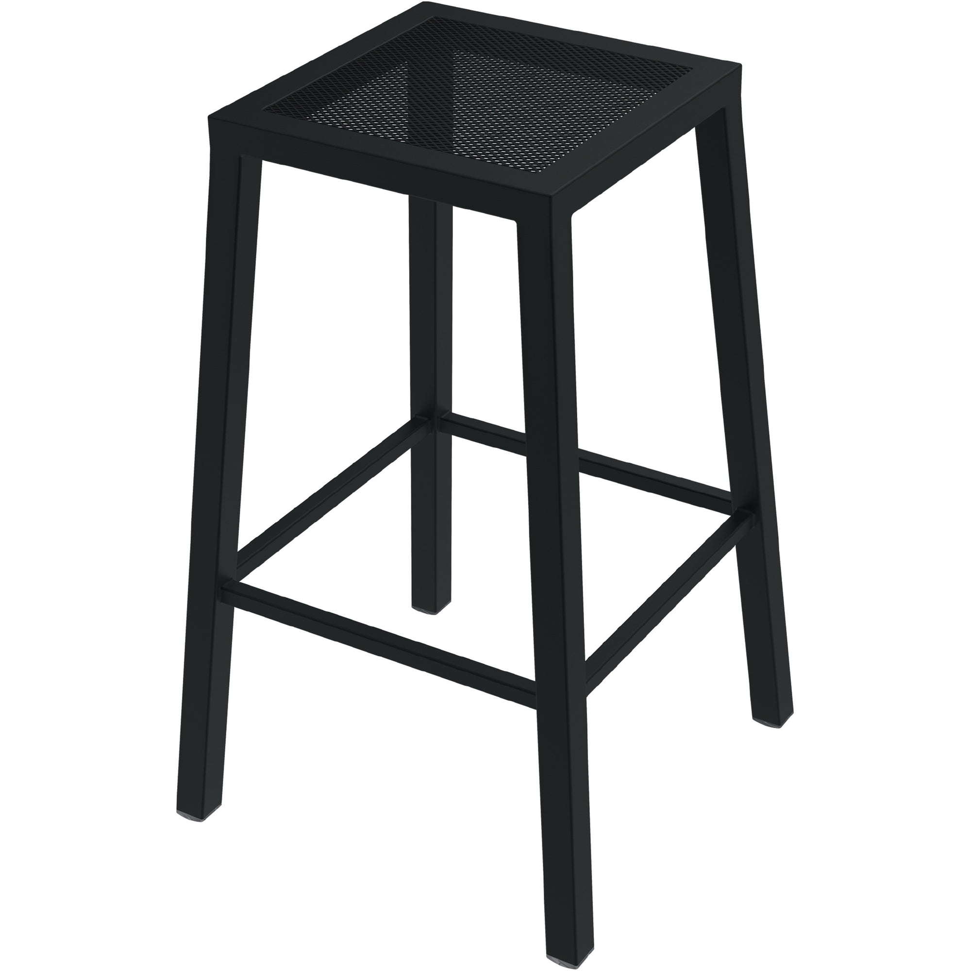 Holland Bar Stools Outdoor Series Stool - 750 lb Load Capacity - 14" x 14" x 30" - Steel - Black