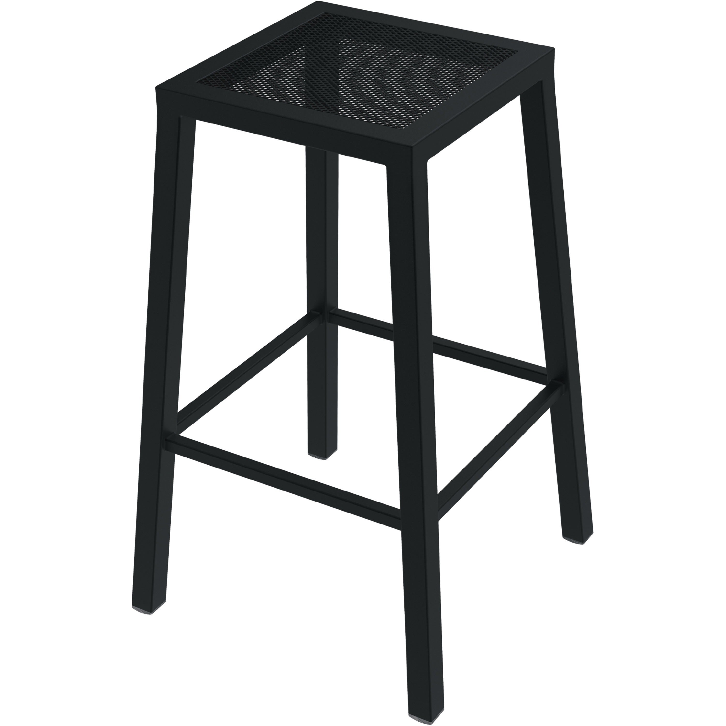 Holland Bar Stools Outdoor Series Stool - 750 lb Load Capacity - 14" x 14" x 30" - Steel - Black