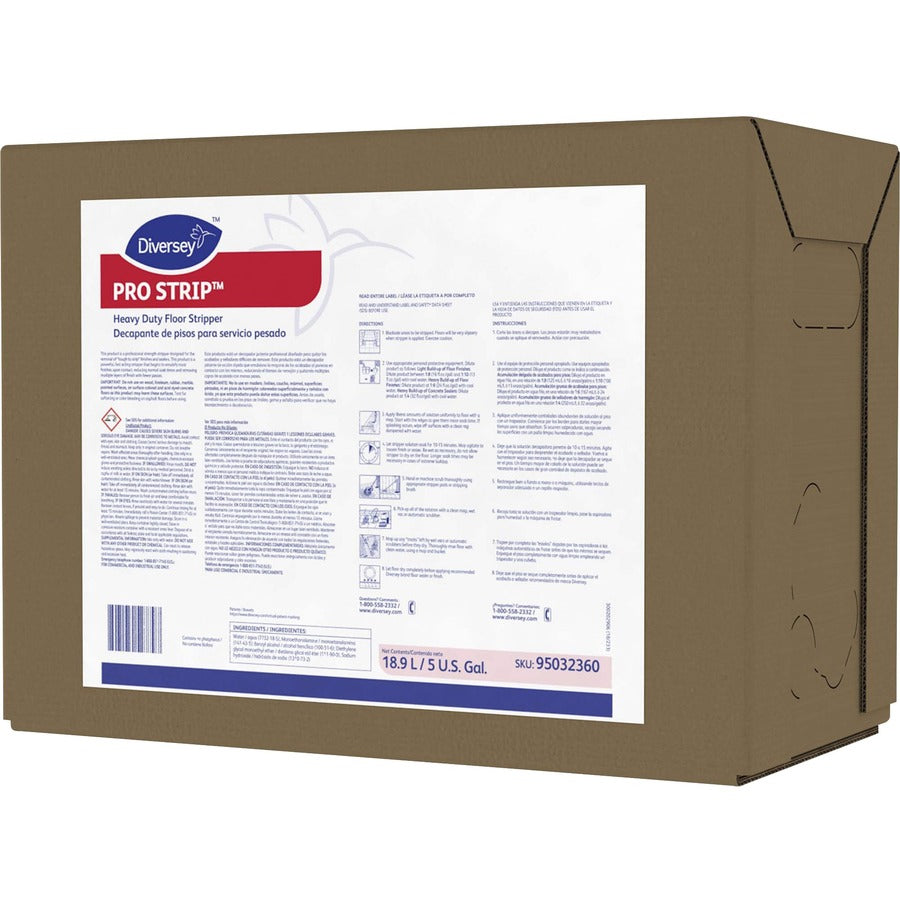 Diversey Pro Strip Heavy Duty Floor Stripper - 640 fl oz (20 quart) - Cherry Almond Scent - 1 / Carton - Heavy Duty - Straw