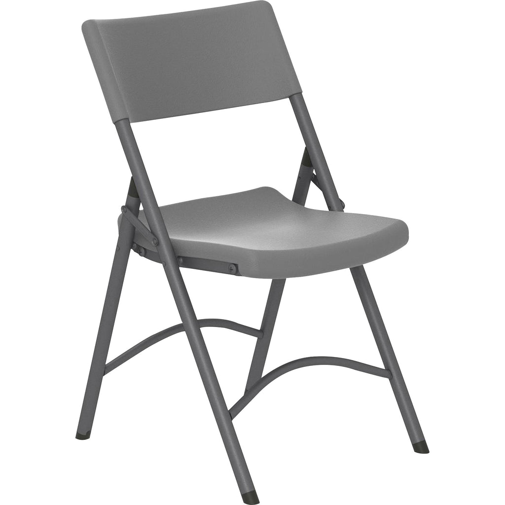 Cosco Zown Classic Commercial Resin Folding Chair - Gray Seat - Gray Back - Gray Steel, High Density Resin, High-density Polyethylene (HDPE) Frame - Four-legged Base - 1 Each
