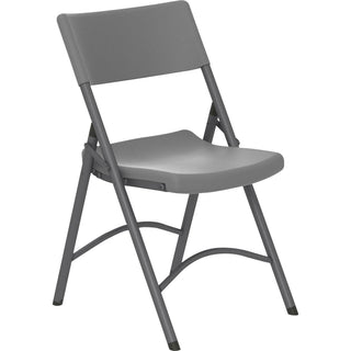 Cosco Zown Classic Commercial Resin Folding Chair - Gray Seat - Gray Back - Gray Steel, High Density Resin, High-density Polyethylene (HDPE) Frame - Four-legged Base - 1 Each
