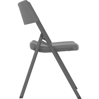 Cosco Zown Classic Commercial Resin Folding Chair - Gray Seat - Gray Back - Gray Steel, High Density Resin, High-density Polyethylene (HDPE) Frame - Four-legged Base - 1 Each