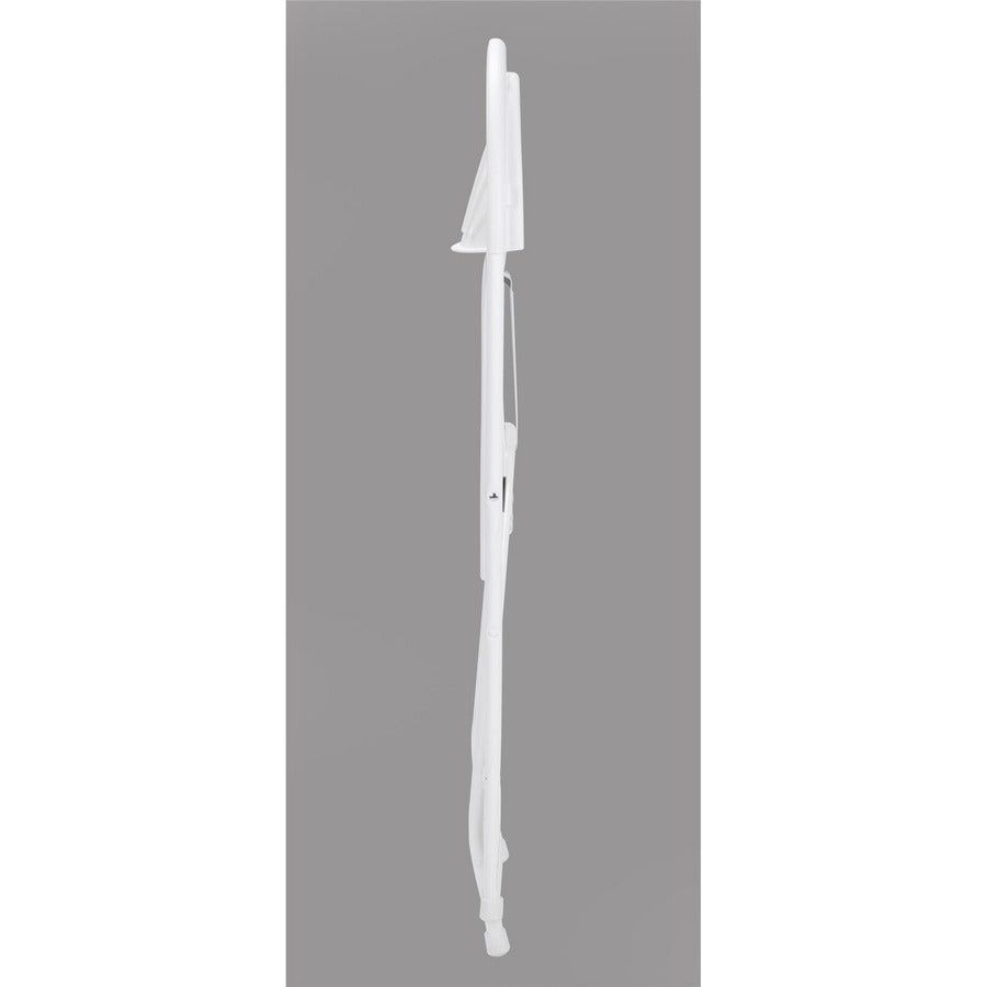 Dorel Zown Premium Fan Back Folding Chair - White Seat - White Polyethylene Back - White Powder Coated Steel Frame - Four-legged Base - 8 / Carton