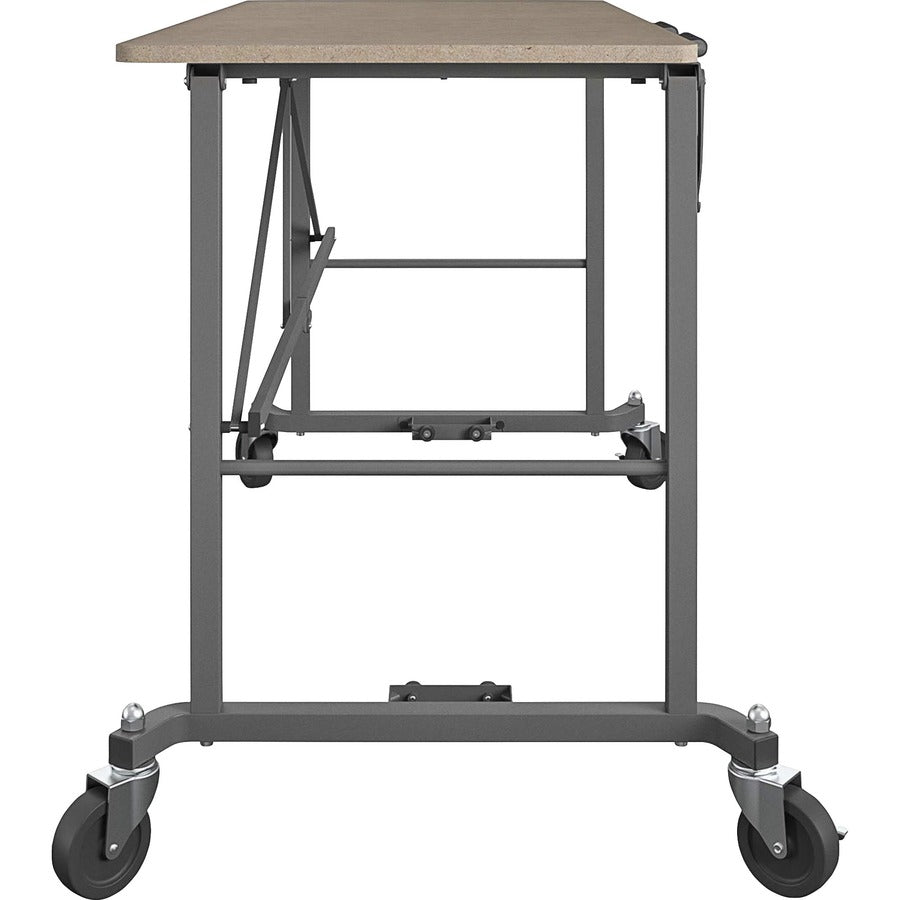 Cosco Smartfold Portable Work Desk Table - For - Table TopRectangle Top - Four Leg Base - 4 Legs - 350 lb Capacity x 51.40" Table Top Width x 26.50" Table Top Depth - 55.45" Height - Assembly Required - Brown - Steel - Medium Density Fiberboard (MDF)