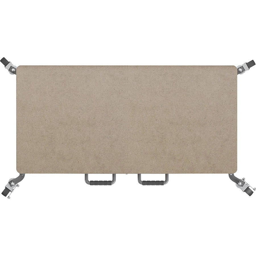 Cosco Smartfold Portable Work Desk Table - For - Table TopRectangle Top - Four Leg Base - 4 Legs - 350 lb Capacity x 51.40" Table Top Width x 26.50" Table Top Depth - 55.45" Height - Assembly Required - Brown - Steel - Medium Density Fiberboard (MDF)