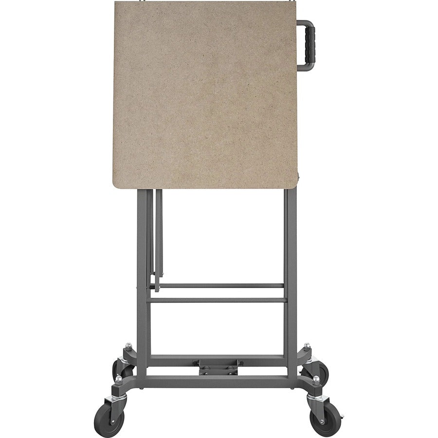 Cosco Smartfold Portable Work Desk Table - For - Table TopRectangle Top - Four Leg Base - 4 Legs - 350 lb Capacity x 51.40" Table Top Width x 26.50" Table Top Depth - 55.45" Height - Assembly Required - Brown - Steel - Medium Density Fiberboard (MDF)