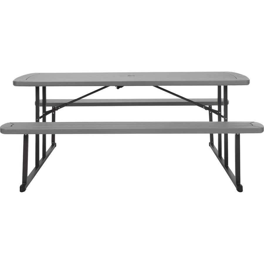 Cosco Folding Picnic Table - For - Table TopTaupe Top - 800 lb Capacity x 72" Table Top Width x 57" Table Top Depth - 29" Height - Wood Grain, Resin Top Material - 1 Each