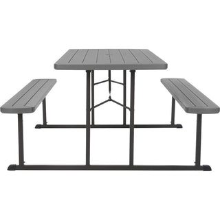 Cosco Folding Picnic Table - For - Table TopTaupe Top - 800 lb Capacity x 72" Table Top Width x 57" Table Top Depth - 29" Height - Wood Grain, Resin Top Material - 1 Each