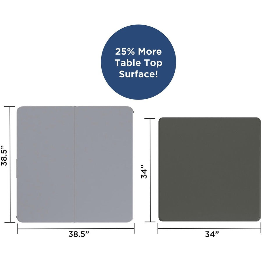Cosco XL Fold-in-Half Card Table - Four Leg Base - 4 Legs - 200 lb Capacity x 38.50" Table Top Width x 38.50" Table Top Depth - 29.50" Height - Gray - 1 Each