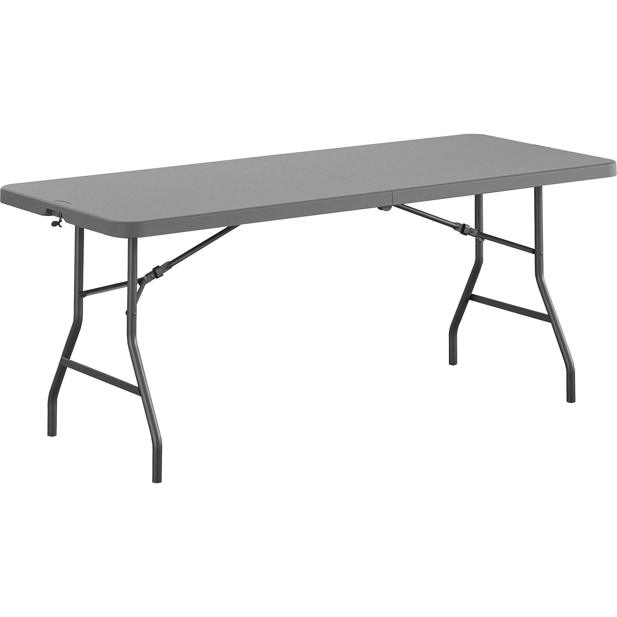 Dorel Zown Commercial Fold-in-Half Blow Mold Table - For - Table TopRectangle Top - Four Leg Base - 4 Legs - 650 lb Capacity x 72" Table Top Width x 30" Table Top Depth - 29.25" Height - Gray - High-density Polyethylene (HDPE), Resin - 1 Each - 1