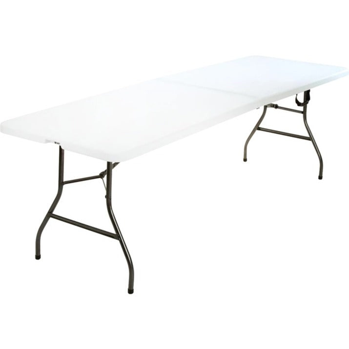 Cosco Fold-in-Half Blow Molded Table - For - Table TopRectangle Top - Four Leg Base - 4 Legs - 300 lb Capacity x 30" Table Top Width x 96" Table Top Depth - 29.25" Height - White - 1 Each