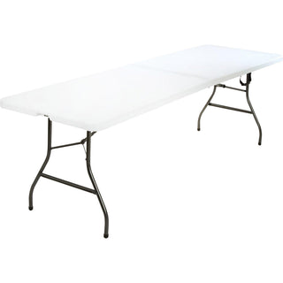 Cosco Fold-in-Half Blow Molded Table - For - Table TopRectangle Top - Four Leg Base - 4 Legs - 300 lb Capacity x 30" Table Top Width x 96" Table Top Depth - 29.25" Height - White - 1 Each