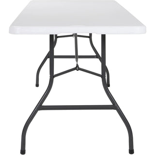 Cosco Fold-in-Half Blow Molded Table - For - Table TopRectangle Top - Four Leg Base - 4 Legs - 300 lb Capacity x 30" Table Top Width x 96" Table Top Depth - 29.25" Height - White - 1 Each