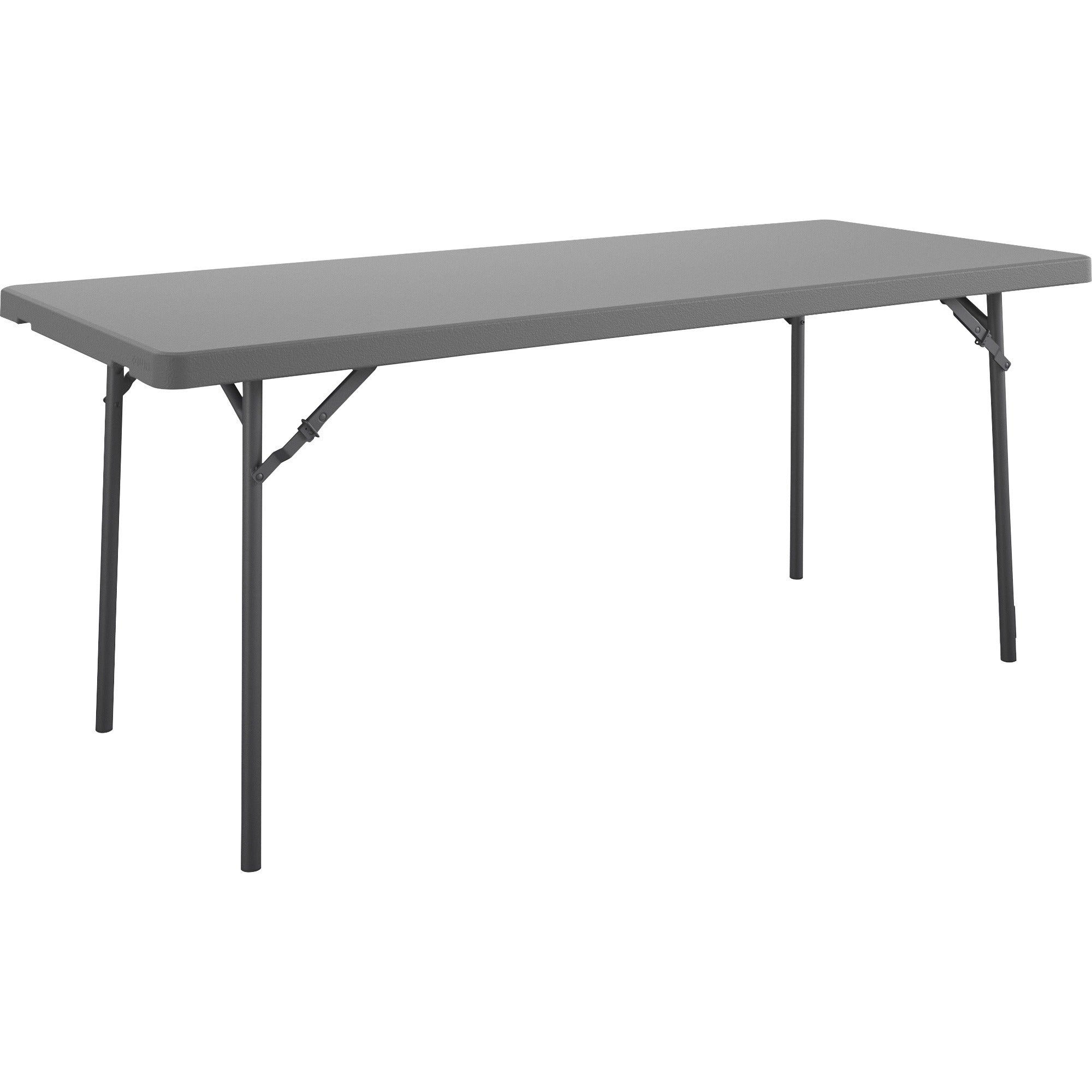 Cosco Zown Corner Blow Mold Large Folding Table - 4 Legs - 700 lb Capacity - 4" Table Top Length x 60" Table Top Width - 29.25" Height - Gray - High-density Polyethylene (HDPE), Resin - 1 Each - 1