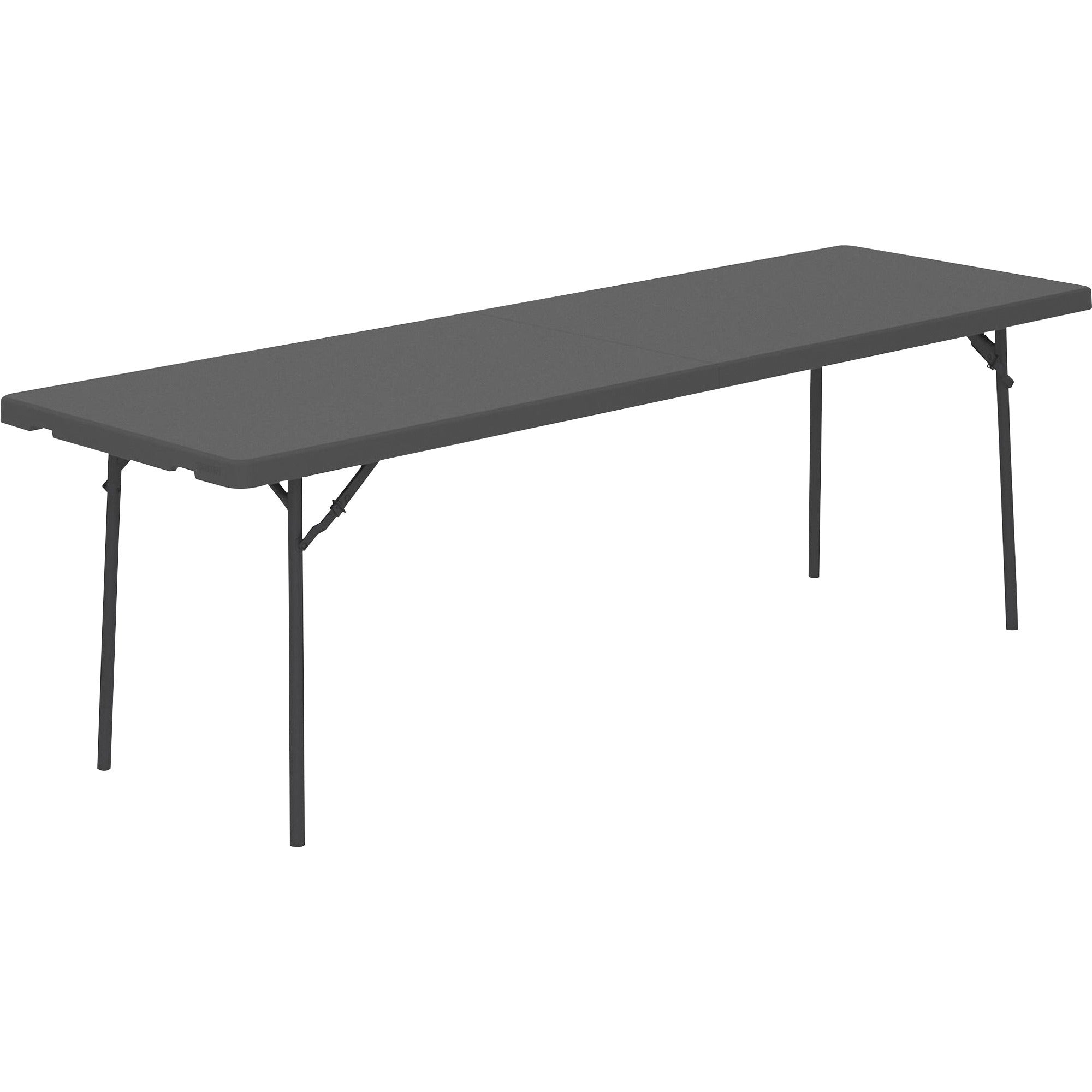 Dorel ZOWN 96" Commercial Blow Mold Folding Table - 4 Legs - 1000 lb Capacity x 96" Table Top Width x 30" Table Top Depth - 29.30" Height - Gray - High-density Polyethylene (HDPE), Resin - 1 Each - 1