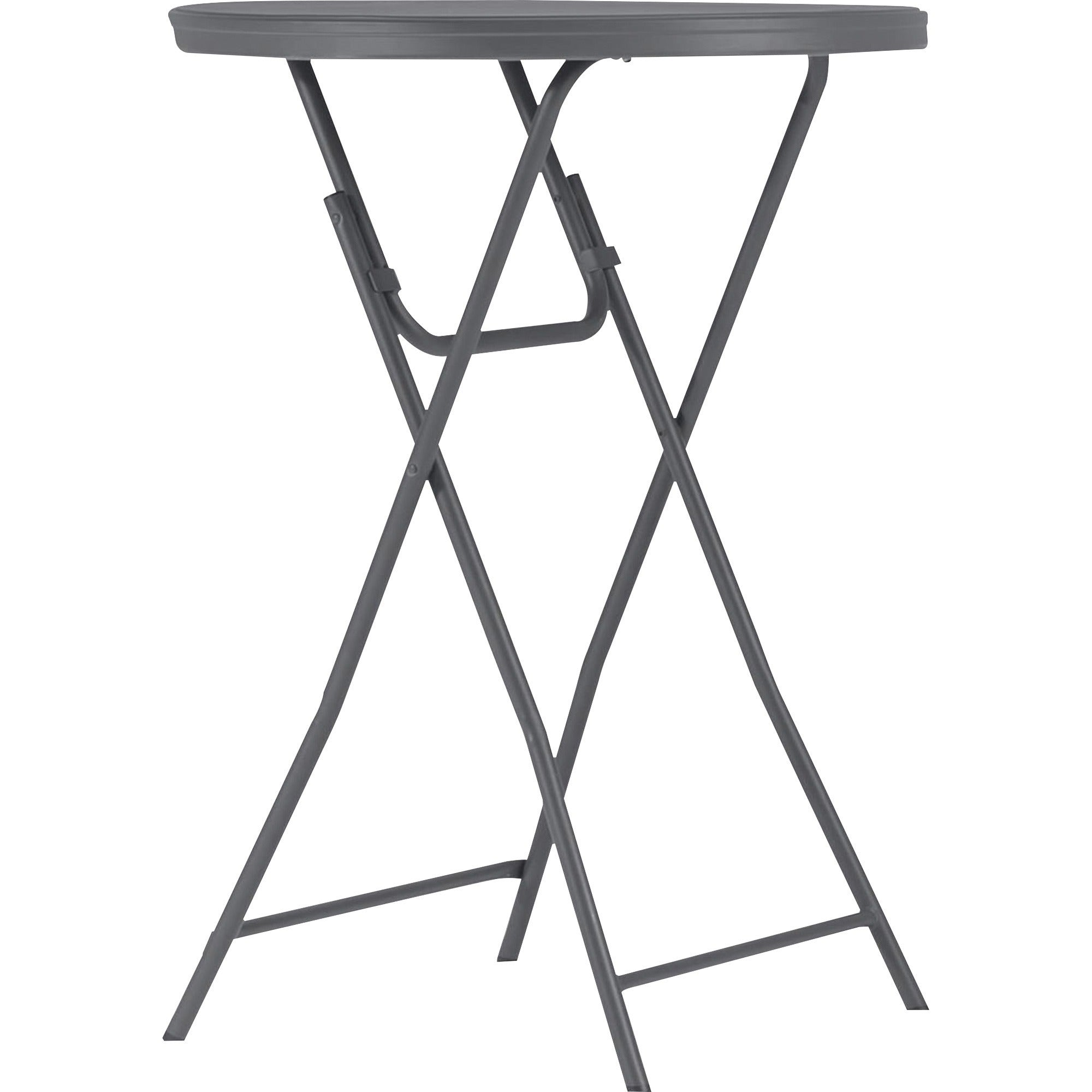 Dorel Zown Commercial Cocktail Folding Table - For - Table TopRound Top - Four Leg Base - 4 Legs - 350 lb Capacity x 32" Table Top Diameter - 43.62" Height - Gray - High-density Polyethylene (HDPE), Resin - 1 Each - 1