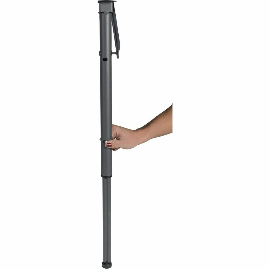 Dorel Zown Classic 24" Corner Blow Mold Fold Table - For - Table TopHalf Moon Top - 3 Legs - 200 lb Capacity x 29.50" Table Top Width x 29.20" Table Top Depth - 29.50" Height - Gray - High-density Polyethylene (HDPE), Resin - 2 / Carton